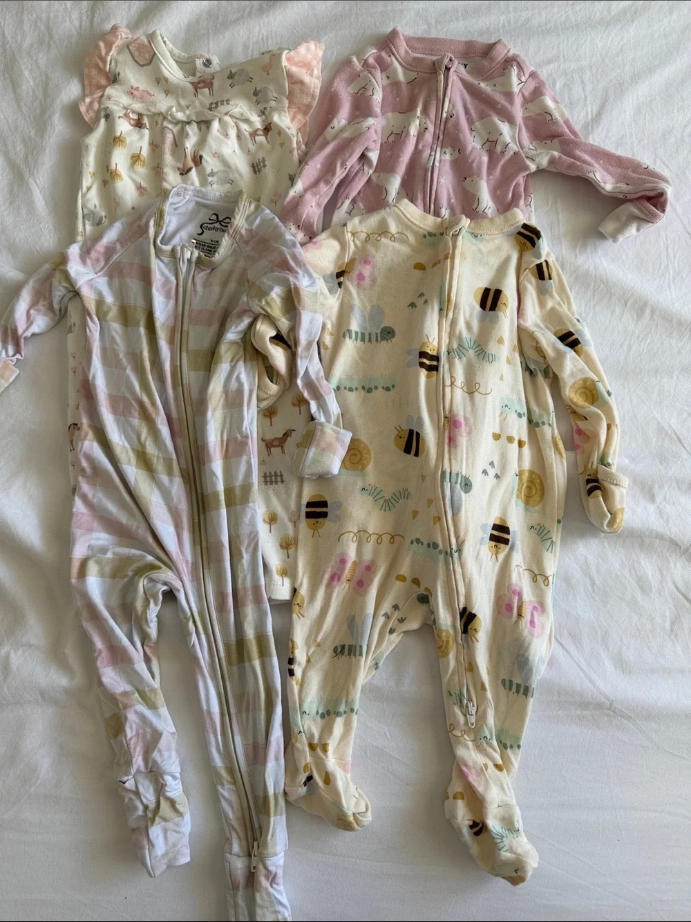 Old Navy Kids Sleepwear Bundle - Pink, Cream, Yellow, Green Accents